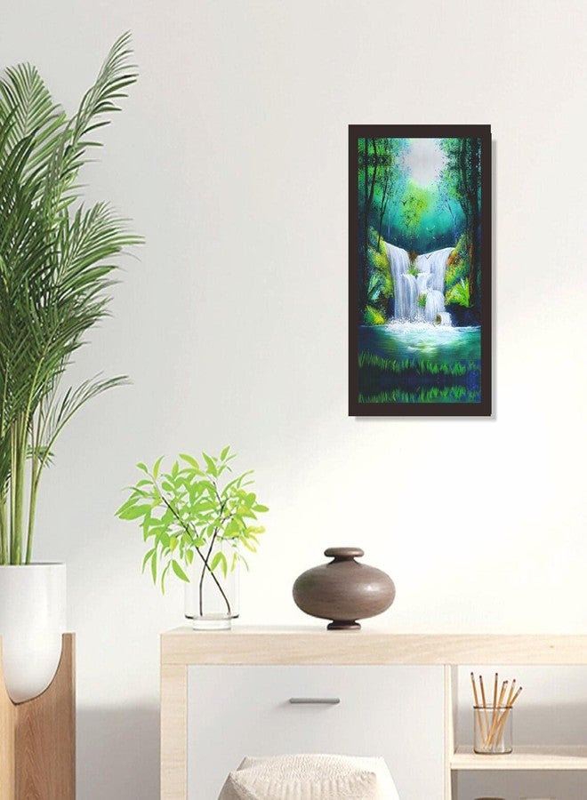 Mad Masters Waterfall Scenery Framed Photo, Wall Hanging Home Decor Painting for Living Room & Bedroom Decoration (18 x 12 Inch,Paper) - Image 3
